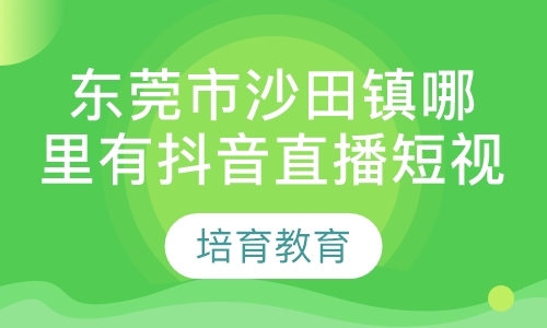 东莞市沙田镇哪里有抖音直播短视频培训