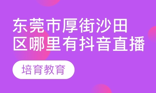 东莞市厚街沙田区哪里有抖音直播短视频培训