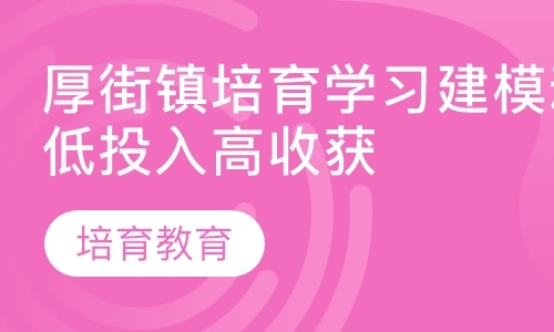 厚街镇培育学习建模动画设计，低投入高收获