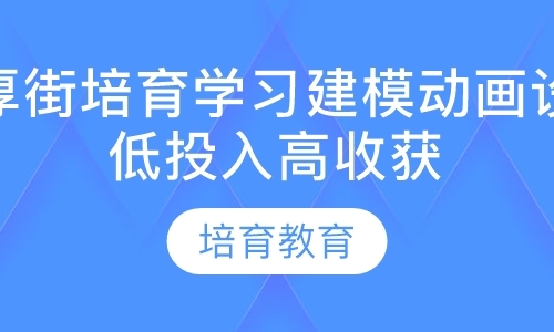 东厚街培育学习建模动画设计，低投入高收获